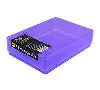 WestonBoxes A5 Plastic Craft Storage Boxes with Lids for Art Supplies, Paper and Card - 1.8 Litre Volume (Purple, Pack of 10)