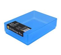 WestonBoxes A5 Plastic Craft Storage Boxes with Lids for Art Supplies, Paper and Card - 1.8 Litre Volume (Blue, Pack of 10)