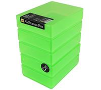 WestonBoxes A5 Plastic Craft Storage Boxes with Lids for Art Supplies, Paper and Card - 1.8 Litre Volume (Green, Pack of 5)