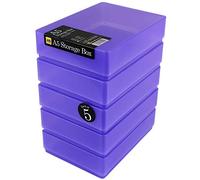 WestonBoxes A5 Plastic Craft Storage Boxes with Lids for Art Supplies, Paper and Card - 1.8 Litre Volume (Purple, Pack of 5)
