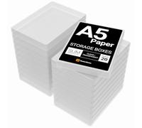 WestonBoxes A5 Slim Clear Plastic Storage Box with Lid, Stores 150 Sheets