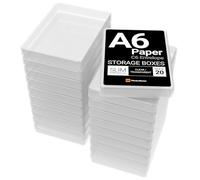 WestonBoxes A6 Slim Plastic Presentation or Storage Boxes for A6 Paper, Photos and Card (Transparent, 20)