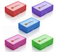 WestonBoxes Plastic Business Card Boxes - Holds 125 Business Cards - 35mm Deep (Mixed, Pack of 5)