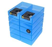 WestonBoxes Plastic Storage Boxes with Lids For Pens, Pencils and Stationery - 1.4 Litre Volume (Blue, Pack of 10)