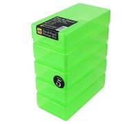 WestonBoxes Plastic Storage Boxes with Lids For Pens, Pencils and Stationery - 1.4 Litre Volume (Green, Pack of 5)