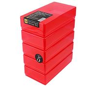 WestonBoxes Plastic Storage Boxes with Lids For Pens, Pencils and Stationery - 1.4 Litre Volume (Red, Pack of 5)