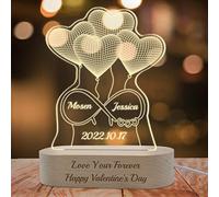 Westpearl Gift for Her,Custom 3D Infinity Acrylic Night Lamp with Text,Personalised Photo Night Light,Customized Acrylic Plaques USB Power Gifts for Couples,Girlfrieds,Valentine's Day,Anniversary