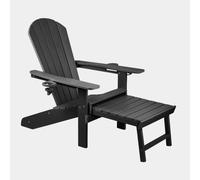 Westport Black Adirondack Garden Chair with Footstool