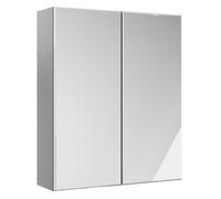 Westport Gloss White Bathroom Double Wall Cabinet With 2 Mirror Doors (H)72Cm (W)59.5Cm