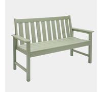 Vonhaus Garden Bench Sage Green, 2 Seater Outdoor Bench With Traditional Slatted Design, Durable Weather Resistant Hdpe, Westport