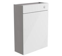Westport Slim Gloss White Contemporary Freestanding Slimline Toilet Cabinet (W)595mm (H)820mm