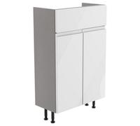 Westport Slim Slimline Gloss White Double Freestanding Bathroom Vanity Unit (H) 820mm (W) 495mm