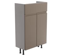 Westport Slim Slimline Matt Stone Grey Double Freestanding Bathroom Vanity Unit (H) 820mm (W) 495mm