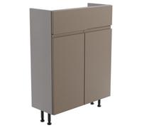 Westport Slim Slimline Matt Stone Grey Double Freestanding Bathroom Vanity Unit (H) 820mm (W) 595mm