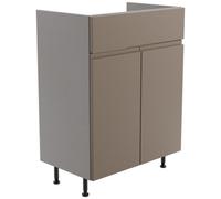 Westport Standard Matt Stone Grey Double Freestanding Bathroom Vanity Unit (H) 820mm (W) 595mm
