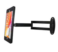 WeSTRUGGLE Tablet Wall Mount Bracket with fold for iPad 10.2-Inch (9th,8th,7th Gen.), Extend Adjustable Arm Swivel with Anti Theft Security Lock and Key, Multi Angle, Rotate Design,Metal (Black)