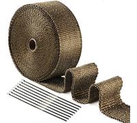 Westspark 10M/32ft Titanium Exhaust wrap Roll for Turbo Motorbike Heat Shield 5cm width (Titanium) + 10pcs Stainless Cable Locking Ties