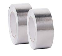 Westspark 2 Rolls 2" Self-Adhesive Silver Heat Reflective Tape, Fiber-Glass Aluminum Foil Tape, Heat Jacketing Insulation Resistant High Temperature HVAC Tape, Metal Repair, Patching Hot Cold Air (2)