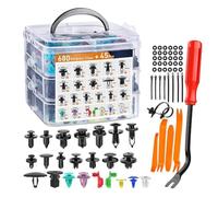 Westspark 725Pcs Car Push Retainer Clips & Auto Fasteners Assortment, 23 Most Popular Sizes Nylon Bumper Fender Rivets with 10 Cable Ties and Fasteners Remover
