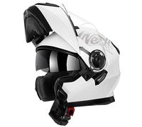 Westt Open Face Motorcycle Helmet - Motocross Helmet Liftable Chin & Dual Visor - ATV Helmets for Adults Motorcycle DOT Approved(L/White Torque X)