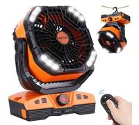 WESTTREE 20000mAh Camping Fan Oscillating Portable Fan Battery Powered Fans Rechargeable Camping essentials with Light Hook, 270° Pivot USB Desk Battery Operated Outdoor Tent Travel