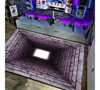 westtrend 3D Optical Illusion Area Rug Vortex Trap Carpet Non-Slip 3D Vortex Floor Mat for Playroom Living Room Bedroom Home Decor