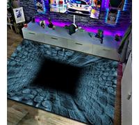 westtrend 3D Optical Illusion Area Rug Vortex Trap Carpet Non-Slip 3D Vortex Floor Mat for Playroom Living Room Bedroom Home Decor