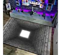 westtrend 3D Optical Illusion Area Rug Vortex Trap Carpet Non-Slip 3D Vortex Floor Mat for Playroom Living Room Bedroom Home Decor