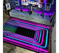 westtrend 3D Optical Illusion Area Rug Vortex Trap Carpet Non-Slip 3D Vortex Floor Mat for Playroom Living Room Bedroom Home Decor