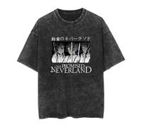 westtrend Anime T Shirts The Promised Neverland Graphics T Shirt Men Cotton Short Sleeve Unisex Vintage Washed T-Shirts Summer Oversized Streetwear