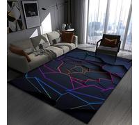 westtrend Gaming Rugs, 3D Visual Cool Line Light Style Decorative Carpet, Desk Floor Protector Mat, Suitable for Teenager Bedroom Game E-sports Room