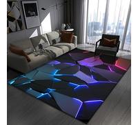 westtrend Gaming Rugs, 3D Visual Cool Line Light Style Decorative Carpet, Desk Floor Protector Mat, Suitable for Teenager Bedroom Game E-sports Room