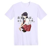 westtrend Japanese Anime Komi Can't Communicate T-Shirt Komi Shoko Tee Tops Tadano Hitohito Round Neck Short Sleeve S-4XL