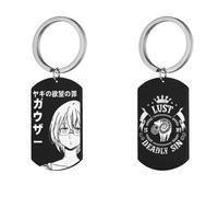 westtrend The Seven Deadly Sins Collection Pendant Keychain Otaku Jewelry Meliodas Tattoo Ban King Hawk Gowther Diane Escanor Key Rings Jewelry for Men Gifts Halloween Decoration Anime Accessories