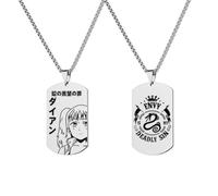 westtrend The Seven Deadly Sins Collection Pendant Necklace Otaku Jewelry Meliodas Tattoo Ban King Hawk Gowther Diane Escanor Necklace Jewelry for Men Gifts Halloween Colar Anime Accessories