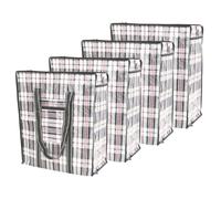 Westward Ho! Heavy-Duty Reusable Shopping Bags - Pack of 4 - Black - Jumbo (80x55x33 cm) Premium Strength with Stitched Handles and Water-Resistant Design