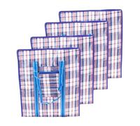 Westward Ho Heavy-Duty Reusable Shopping Bags - Pack of 4 - Blue - Jumbo (80x55x33 cm) Premium Strength with Stitched Handles and Water-Resistant Design