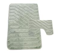 Westward Ho! Lorenzo 2 Piece Bathroom Mat Set - 100% Polypropylene Soft & Durable Bath Rugs with U-Shaped Mat - Sage Green