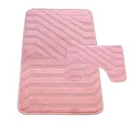 Westward Ho! Lorenzo 2 Piece Bathroom Mat Set - 100% Polypropylene Soft & Durable Bath Rugs with U-Shaped Mat - Pink