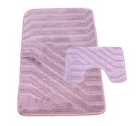 Westward Ho! Lorenzo 2 Piece Bathroom Mat Set - 100% Polypropylene Soft & Durable Bath Rugs with U-Shaped Mat - Lilac