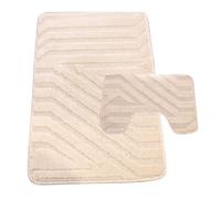 Westward Ho! Lorenzo 2 Piece Bathroom Mat Set - 100% Polypropylene Soft & Durable Bath Rugs with U-Shaped Mat - Beige