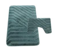 Westward Ho! Lorenzo 2 Piece Bathroom Mat Set - 100% Polypropylene Soft & Durable Bath Rugs with U-Shaped Mat - Dark Green
