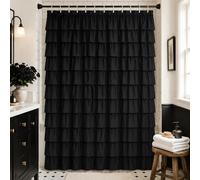 WestWeir Black Fabric Shower Curtain - Gothic & Elegant Bathroom Decor, Ruffled Design, 72x84, Boho & Vintage Chic, Easy Care, Extra Long, Lightweight, Fits Farmhouse & Modern Styles