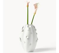 Westwing Mar ceramic vase with decorative shells, white, 31 cm