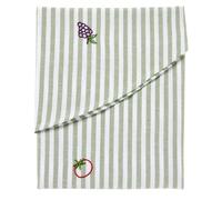 Westwing Melony cotton tablecloth, striped white and green, round, 180 cm