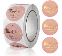 Westwolf Thank You Stickers Foil-Thank You for Ordering Stickers Roll- 2.5 cm Adhesive Label Products for Business Letters-Gift Wrapping-Customer Mail and Retail Bags- Online Retailers