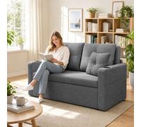 Westwood 3-In-1 Folding Sofa Bed 2 Seater Sleeper Chair W/ Storage Pockets Grey
