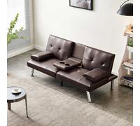 WestWood Faux Leather Manhattan Sofa Bed recliner 3 Seater Modern Luxury Design Brown