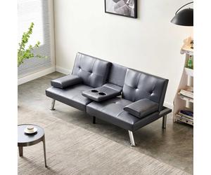 WestWood Faux Leather Manhattan Sofa Bed recliner 3 Seater Modern Luxury Design Grey