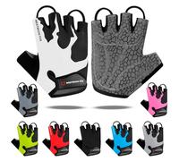 WESTWOOD FOX Cycling Gloves Half Finger Unisex Padded Grips Palm Bicycle Summer Riding MTB Bike Gloves for Men Women Non-Slip Fingerless Short Mountain Bike Ride Sports Hiking Mitts Climbing Gym